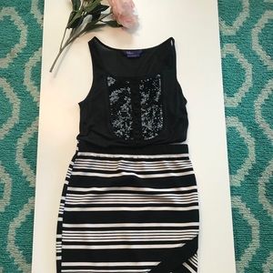 Miley Cyrus & Max Azria Sequin Bib Tuxedo Top